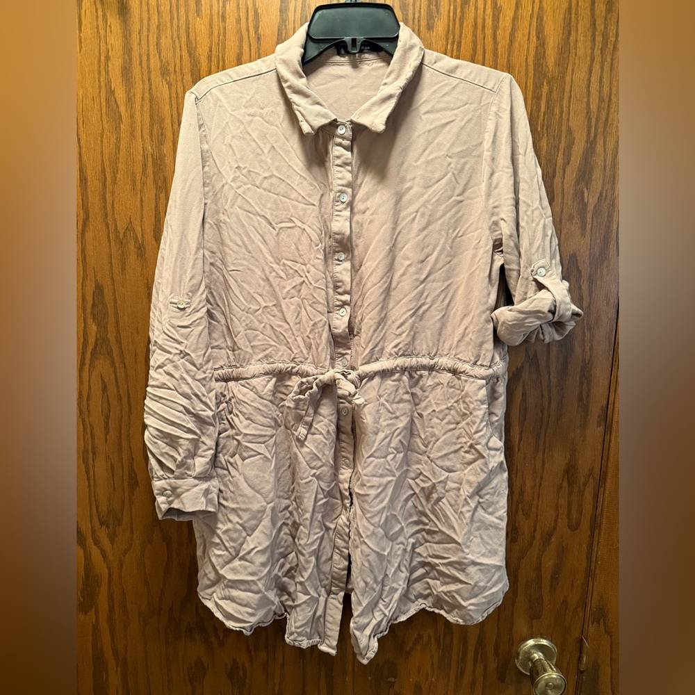 Women's Tan Button-Up Dress